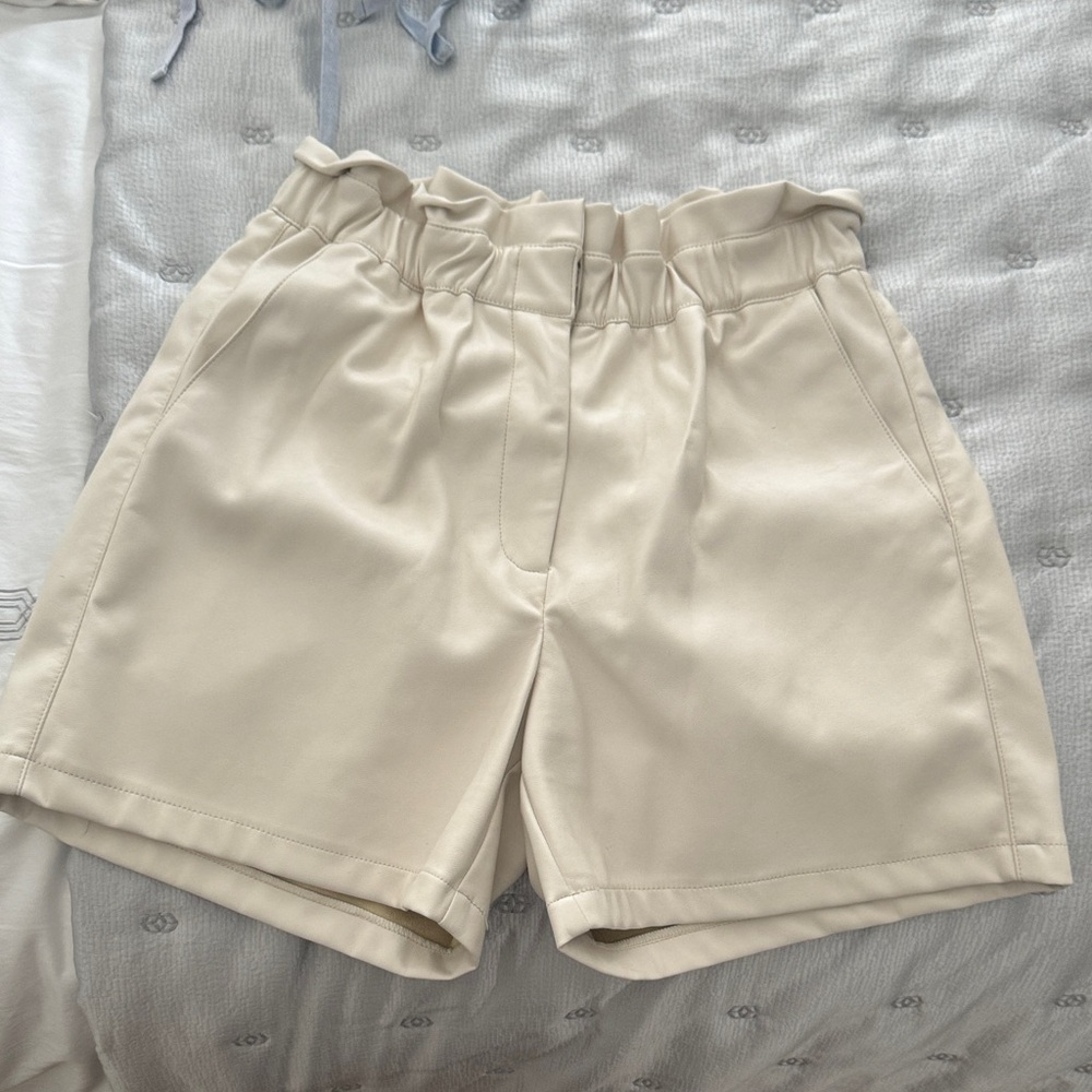 Lucy Paris High Waist Cream Shorts